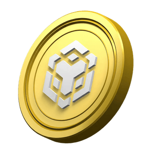 Moneta Binance BNB come elemento ornamentale nella sezione della comunità affidabile